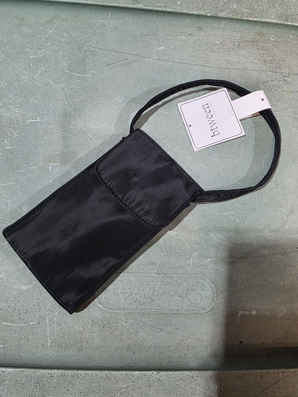 Black Satin Mini Shoulder Bag